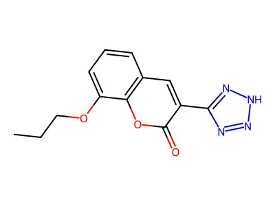 2H-1-Benzopyran-2-one, 8-propoxy-3-(1H-tetrazol-5-yl)- structure