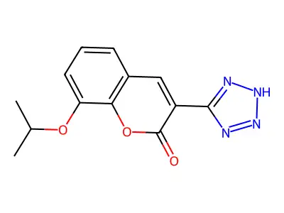 2H-1-Benzopyran-2-one, 8-(1-methylethoxy)-3-(1H-tetrazol-5-yl)- structure