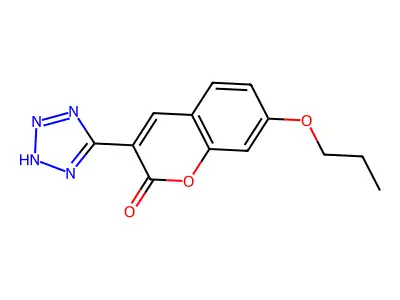 2H-1-Benzopyran-2-one, 7-propoxy-3-(1H-tetrazol-5-yl)- structure