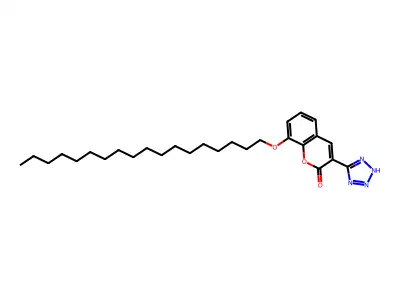 2H-1-Benzopyran-2-one, 8-(octadecyloxy)-3-(1H-tetrazol-5-yl)- structure