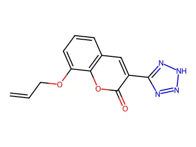 2H-1-Benzopyran-2-one, 8-(2-propenyloxy)-3-(1H-tetrazol-5-yl)- structure