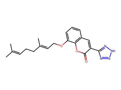 8-(3,7-dimethylocta-2,6-dienoxy)-3-(2H-tetrazol-5-yl)chromen-2-one structure