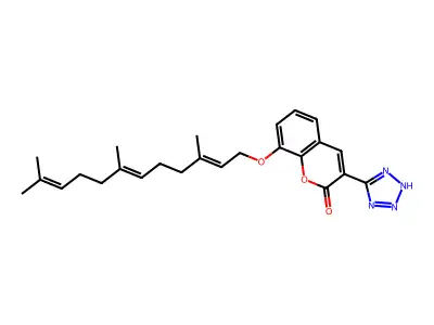 3-(2H-tetrazol-5-yl)-8-(3,7,11-trimethyldodeca-2,6,10-trienoxy)chromen-2-one structure