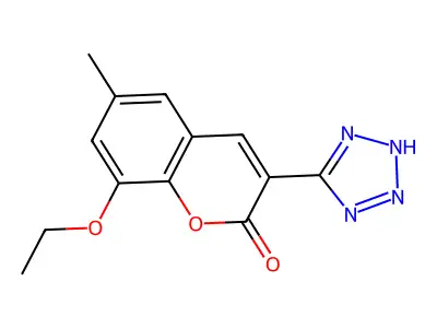 2H-1-Benzopyran-2-one, 8-ethoxy-6-methyl-3-(1H-tetrazol-5-yl)- structure