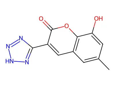 2H-1-Benzopyran-2-one, 8-hydroxy-6-methyl-3-(1H-tetrazol-5-yl)- structure