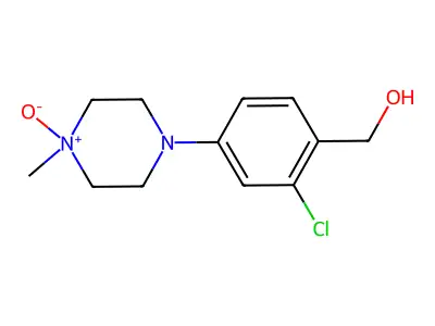 Benzenemethanol, 2-chloro-4-(4-methyl-1-piperazinyl)-, N-oxide structure
