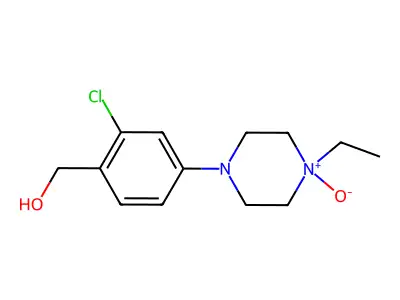 Benzenemethanol, 2-chloro-4-(4-ethyl-1-piperazinyl)-, N-oxide structure