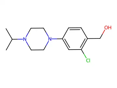 Benzenemethanol, 2-chloro-4-(4-(1-methylethyl)-1-piperazinyl)- structure