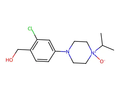 Benzenemethanol, 2-chloro-4-(4-(1-methylethyl)-1-piperazinyl)-, N-oxide structure