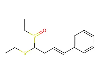 (4-Ethylsulfanyl-4-ethylsulfinylbut-1-enyl)benzene structure