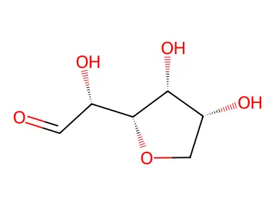 (2S)-2-[(2S,3S,4R)-3,4-dihydroxyoxolan-2-yl]-2-hydroxyacetaldehyde structure