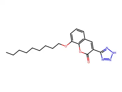 2H-1-Benzopyran-2-one, 8-(nonyloxy)-3-(1H-tetrazol-5-yl)- structure