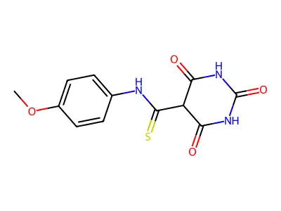 5-Pyrimidinecarbox-p-anisidide, 1,2,3,4,5,6-hexahydro-2,4,6-trioxothio- structure