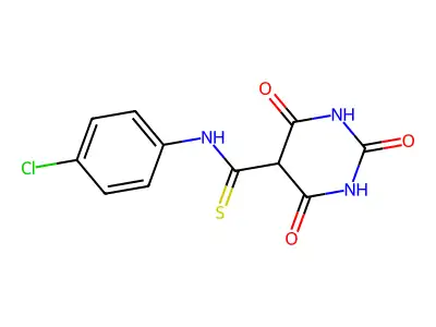 5-Pyrimidinecarboxanilide, 1,2,3,4,5,6-hexahydro-4'-chloro-2,4,6-trioxothio- structure