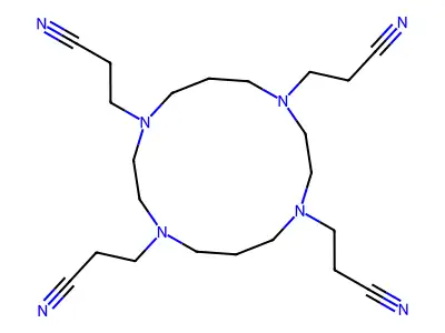 3-[4,8,11-Tris(2-cyanoethyl)-1,4,8,11-tetrazacyclotetradec-1-yl]propanenitrile structure