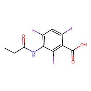 Benzoic acid, 3-propionamido-2,4,6-triiodo- structure
