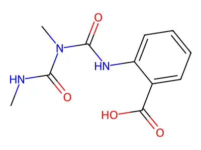 Benzoic acid, 2-(((methyl((methylamino)carbonyl)amino)carbonyl)amino)- structure