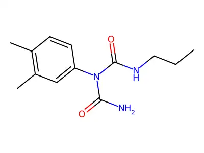 Imidodicarbonic diamide, N-(3,4-dimethylphenyl)-N'-ethyl-2-methyl-, hemihydrate structure