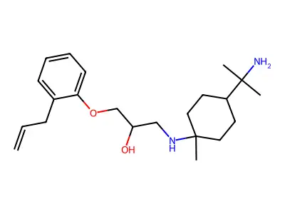 1-(2-Allylphenoxy)-3-((8-amino-4-menthane-1-yl)amino)-2-propanol structure