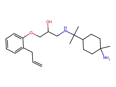 1-(2-Allylphenoxy)-3-((1-amino-4-menthane-8-yl)amino)-2-propanol structure