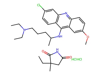 Ethosuximide, quinacrine drug combination structure