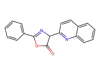 2-phenyl-4-(2-quinolinyl)-1,3-oxazol-5(4H)-one structure