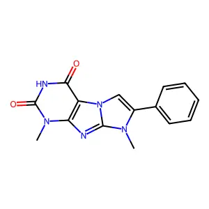 1H-Imidazo(2,1-f)purine-2,4(3H,8H)-dione, 1,8-dimethyl-7-phenyl- structure