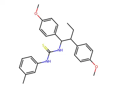 1-[1,2-Bis(4-methoxyphenyl)butyl]-3-(3-methylphenyl)thiourea structure