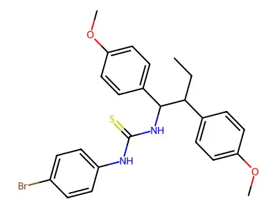 1-[1,2-Bis(4-methoxyphenyl)butyl]-3-(4-bromophenyl)thiourea structure