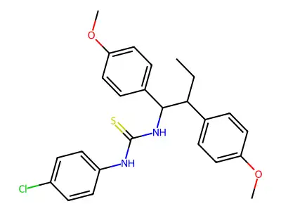 N-[1,2-Bis(4-methoxyphenyl)butyl]-N'-(4-chlorophenyl)thiourea structure