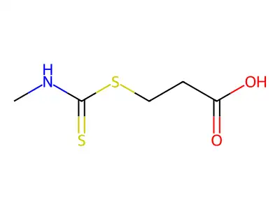 3-(Methylaminothiocarbonylthio)propanoic acid structure