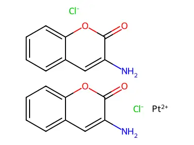 Platinum(2+) chloride--3-amino-2H-1-benzopyran-2-one (1/2/2) structure