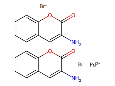 Palladium(2+) bromide--3-amino-2H-1-benzopyran-2-one (1/2/2) structure