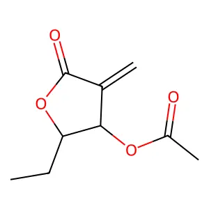 (2-ethyl-4-methylidene-5-oxo-oxolan-3-yl) Acetate structure