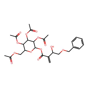 beta-D-Glucopyranose, 2,3,4,6-tetraacetate 1-(3-hydroxy-2-methylene-4-(phenylmethoxy)butanoate), (R)- structure
