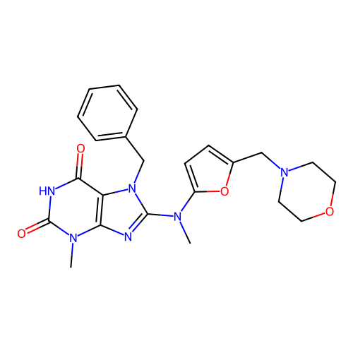 1H-Purine-2,6-dione,3,7-dihydro-3-methyl-8-[methyl[5- -2-furanyl]amino]-7- - structure