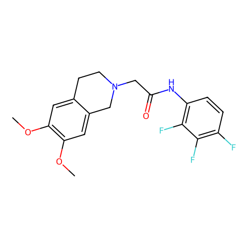 2-(6,7-dimethoxy-3,4-dihydro-1H-isoquinolin-2-yl)-N-(2,3,4-trifluorophenyl)acetamide structure