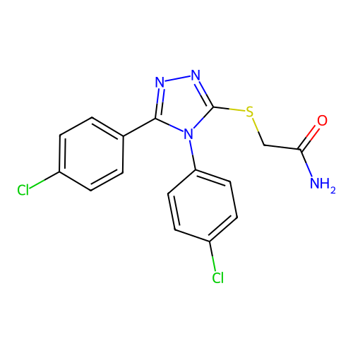 2-{[4,5-bis(4-chlorophenyl)-4H-1,2,4-triazol-3-yl]sulfanyl}acetamide structure