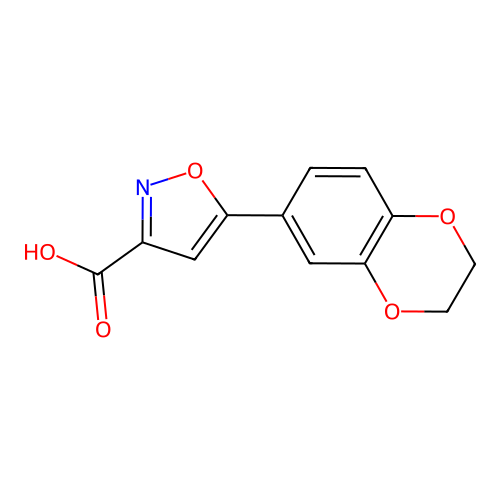 5-(2,3-Dihydro-1,4-benzodioxin-6-yl)-1,2-oxazole-3-carboxylic acid structure