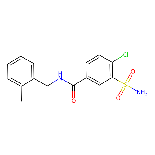 3-(Aminosulfonyl)-4-chloro-N-(2-methylbenzyl)benzamide structure