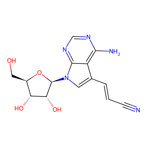 (E)-5-(2-cyanoethenyl)tubercidin structure