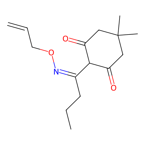 (Z)-2-(1-((allyloxy)imino)butyl)-5,5-dimethylcyclohexane-1,3-dione structure