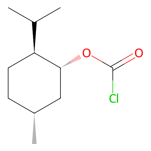 Carbonochloridic acid, (1R,2S,5R)-5-methyl-2-(1-methylethyl)cyclohexyl ester structure