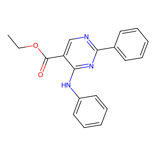 Ethyl 4-anilino-2-phenyl-5-pyrimidinecarboxylate structure