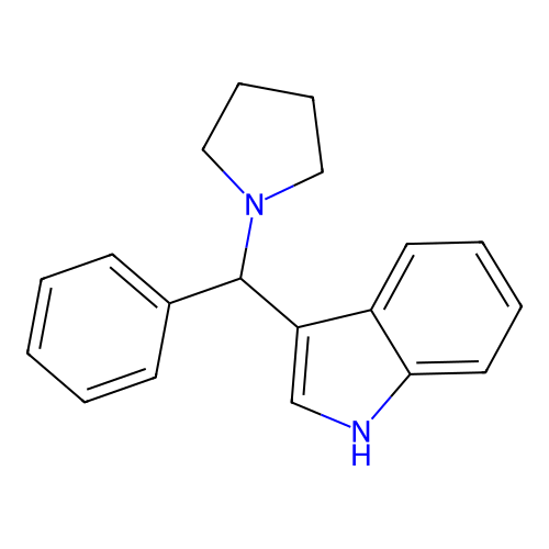 3-(Phenyl(pyrrolidin-1-yl)methyl)-1h-indole structure