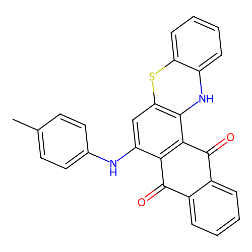 7-[(4-methylphenyl)amino]-8H-naphtho[2,3-a]phenothiazine-8,13(14H)-dione structure