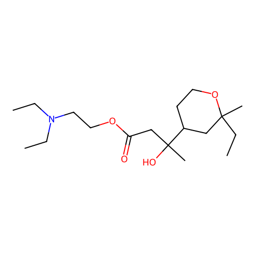 2-(Diethylamino)ethyl 3-(2-ethyl-2-methyloxan-4-yl)-3-hydroxybutanoate structure