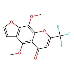 4,9-dimethoxy-7-(trifluoromethyl)-5H-furo[3,2-g]chromen-5-one structure