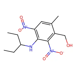 3-((1-Ethylpropyl)amino)-6-methyl-2,4-dinitrobenzyl alcohol structure