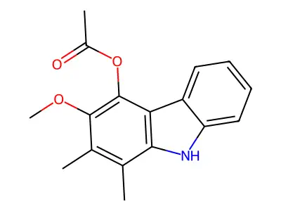 9H-Carbazol-4-ol, 1,2-dimethyl-3-methoxy-, acetate (ester) structure